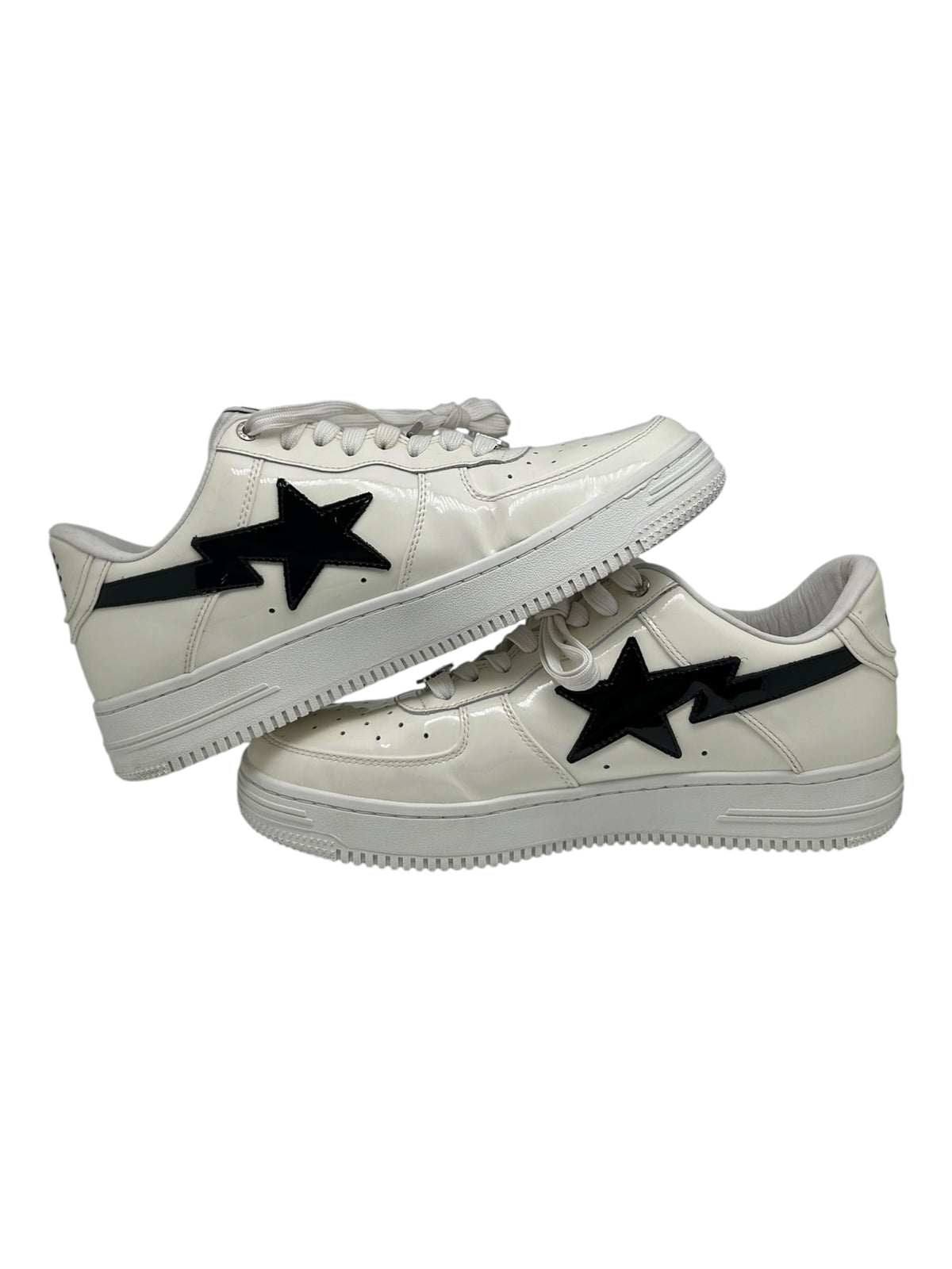 PREOWNED A BATHING APE BAPE STA #2 WHITE PATENT