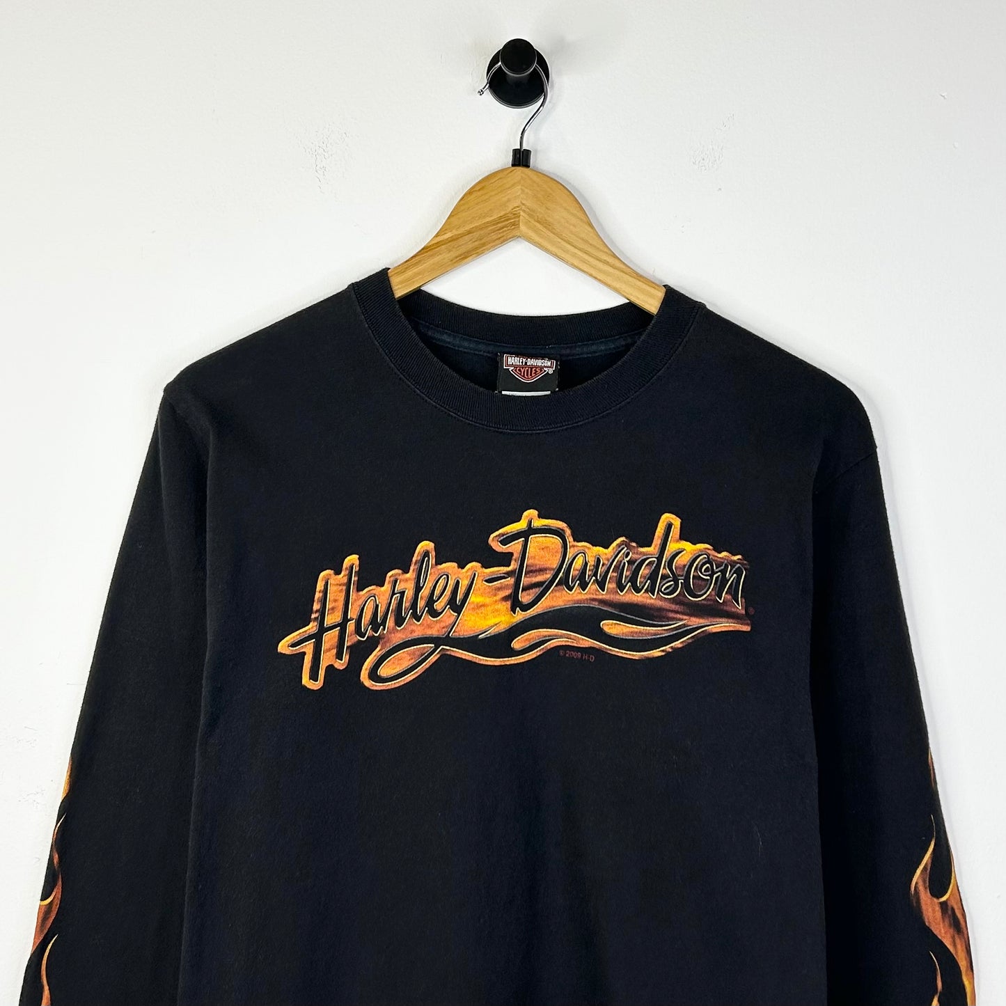 2009 HARLEY DAVIDSON SHAWANO COUNTY FLAME SLEEVE LONGSLEVE