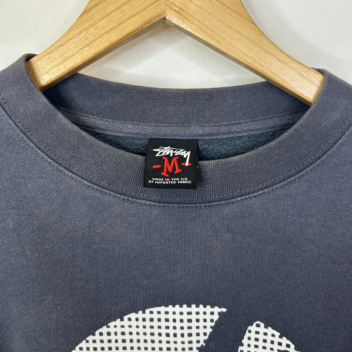 STUSSY STY LOGO CHARCOAL CREWNECK