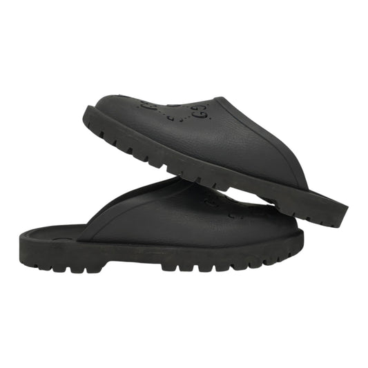 GUCCI BLACK PERFORATED RUBBER SANDAL