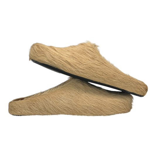 PREOWNED MARNI FUSSBETT BROWN SLIDES