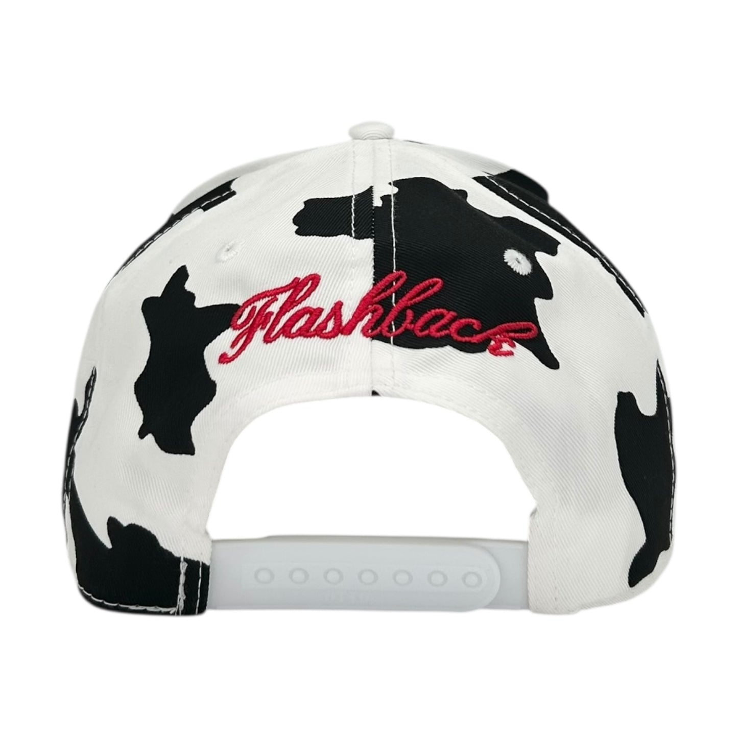 FLASHBACK COW PRINT RED BUTTERFLY EFFECT LOGO SNAPBACK HAT
