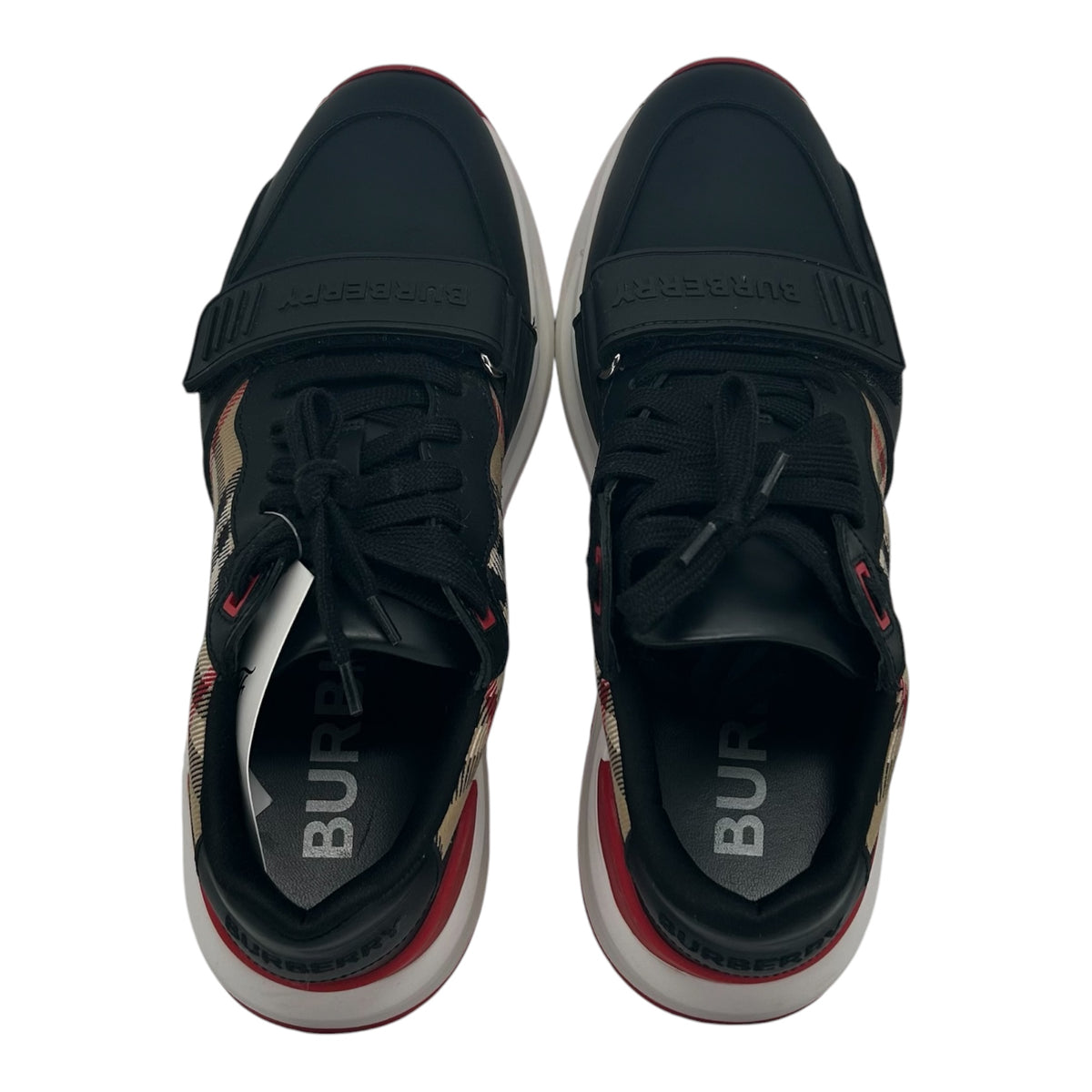 BURBERRY RAMSEY BLACK LEATHER SNEAKERS