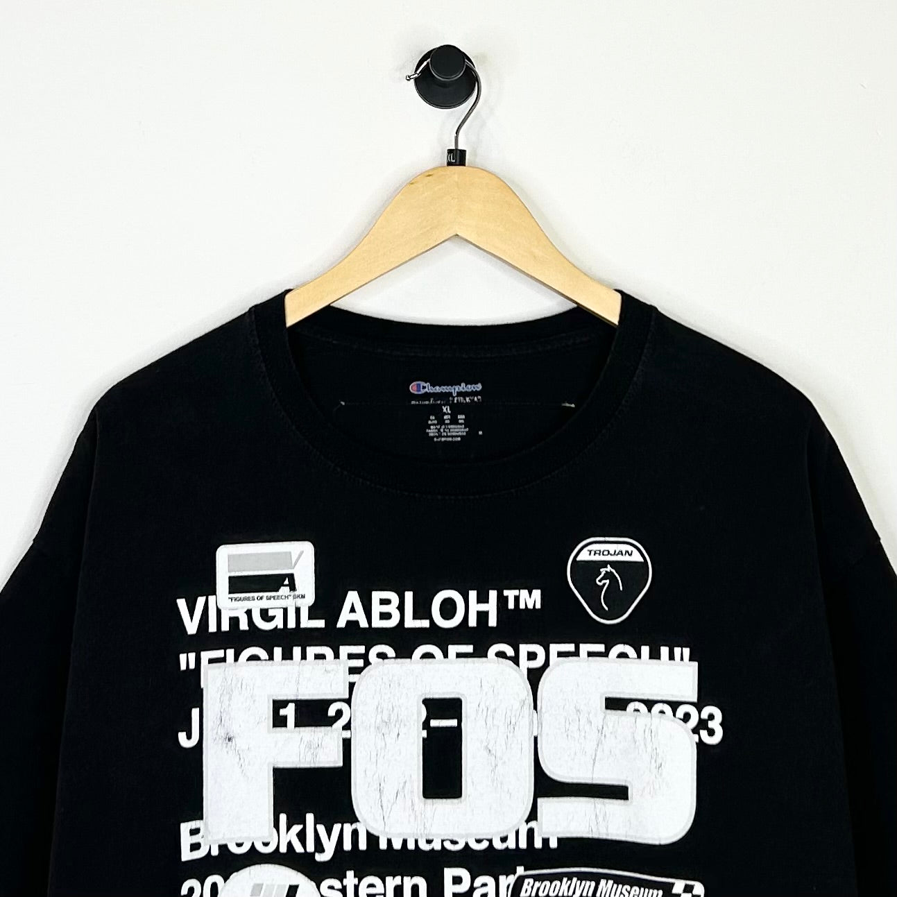 VIRGIL ABLOH x CHAMPION BROOKLYN MUSEIUEM BLACK TEE