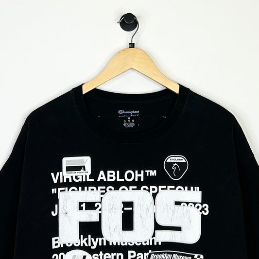 VIRGIL ABLOH x CHAMPION BROOKLYN MUSEIUEM BLACK TEE