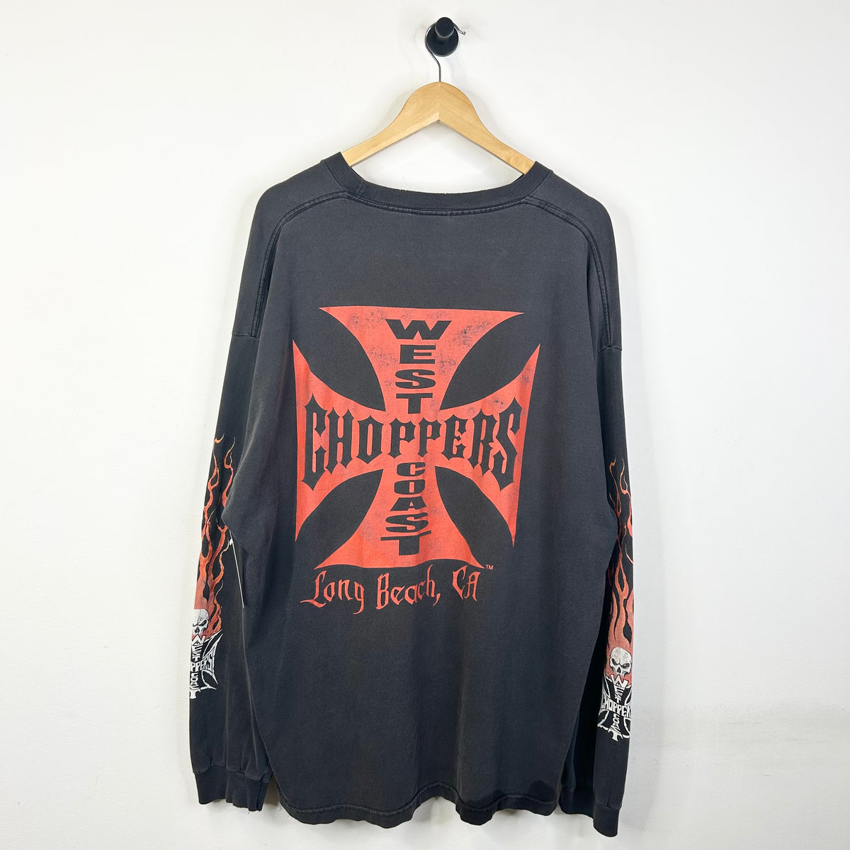 WEST COAST CHOPPERS FLAMING SKULL LONG SLEEVE