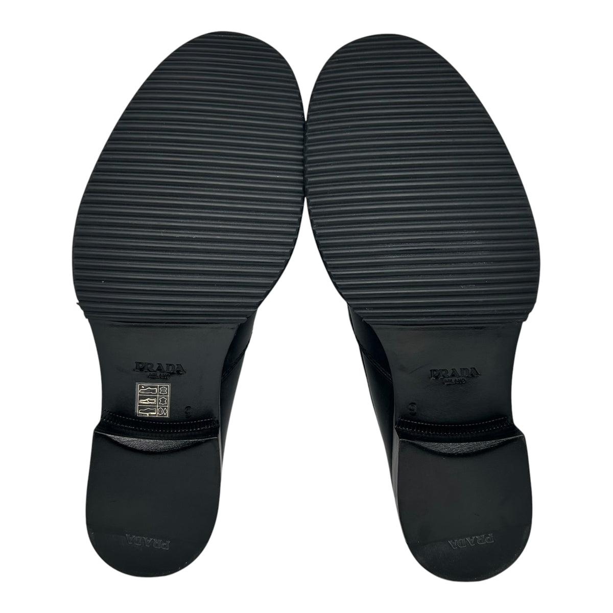 PREOWNED PRADA PLATFORM BLACK LEATHER