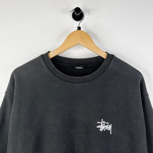 STUSSY SCRIPT BLACK CREWNECK
