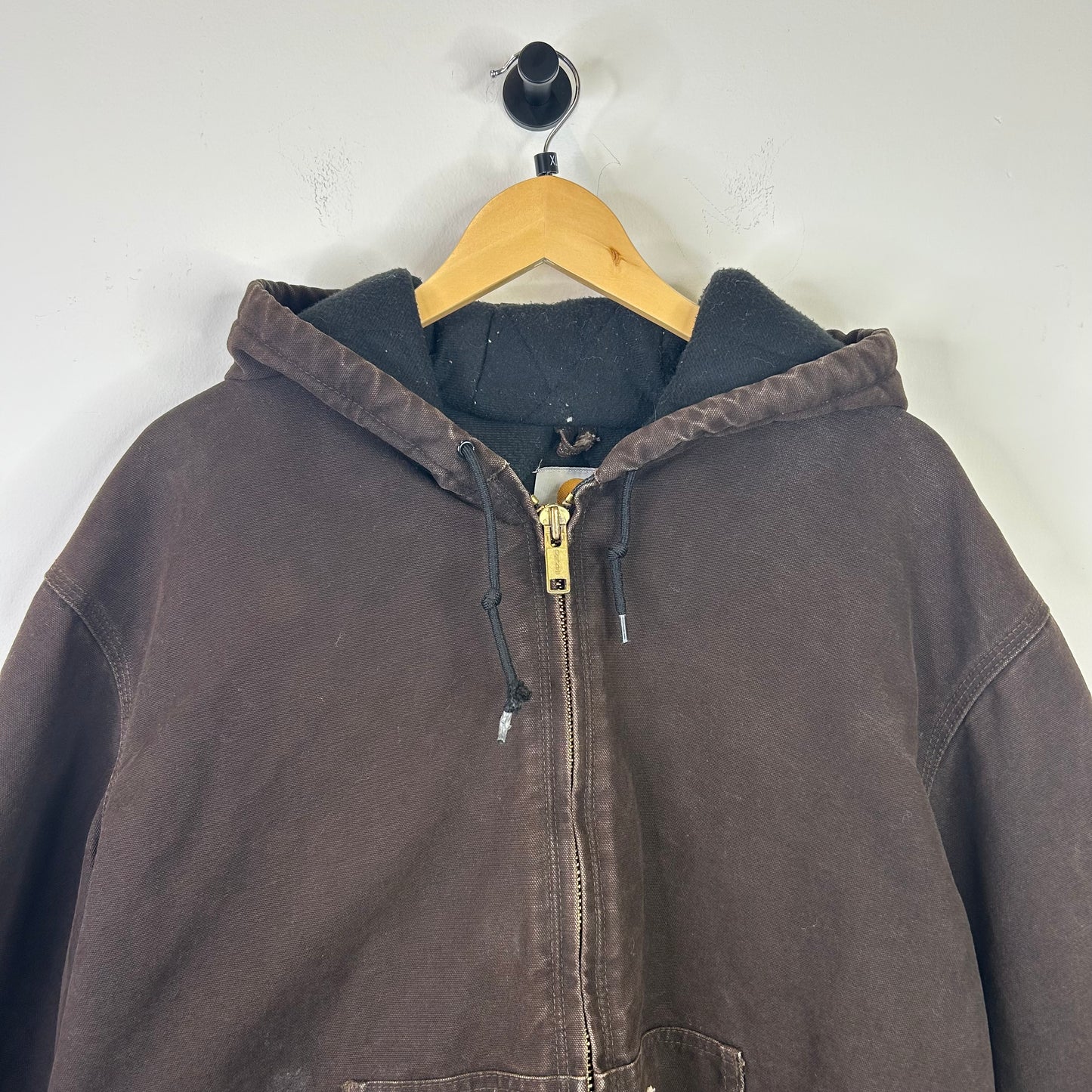 CARHARTT HOODED JACKET CHOC BROWN