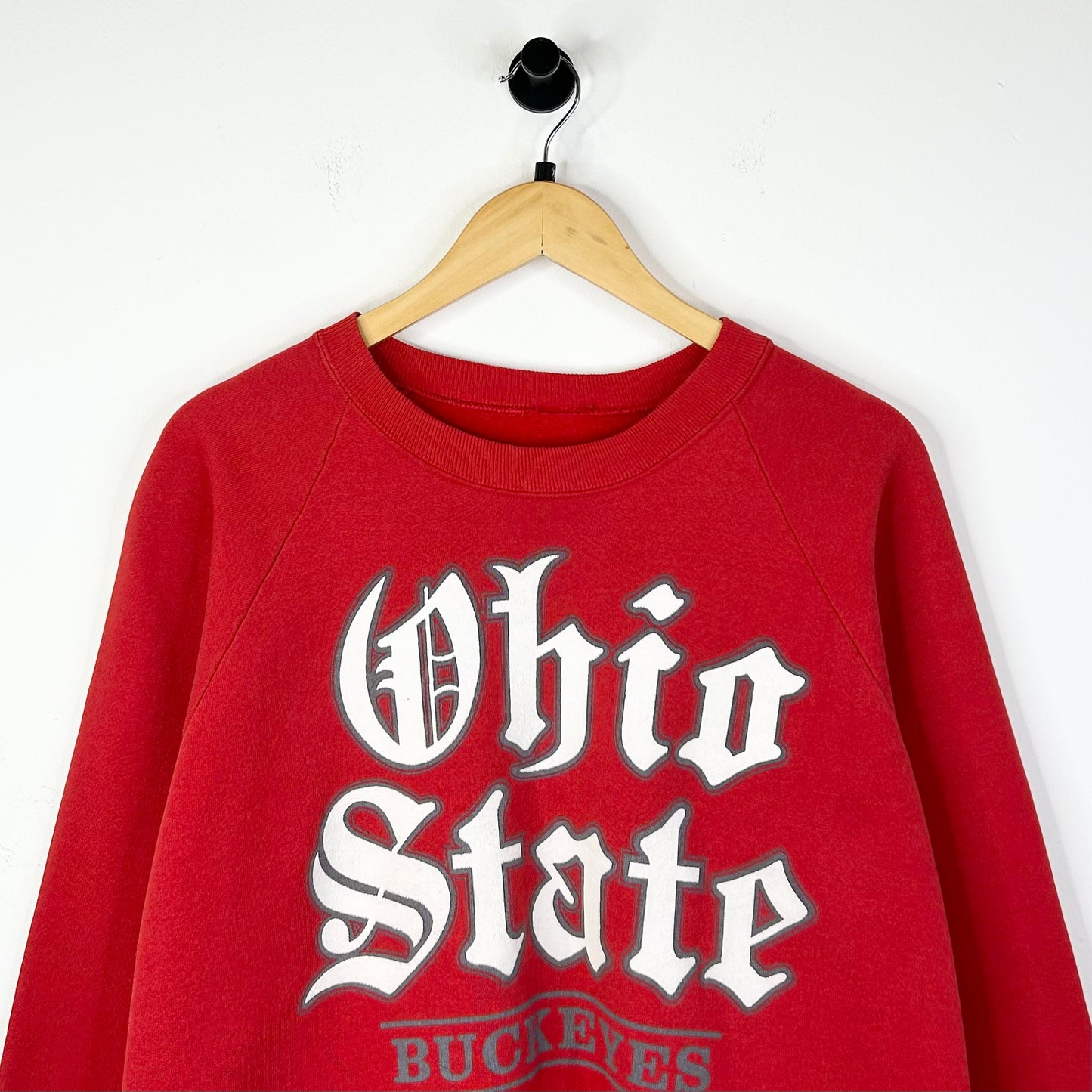 OHIO STATE BUCKEYES OLD ENGLISH RED CREWNECK