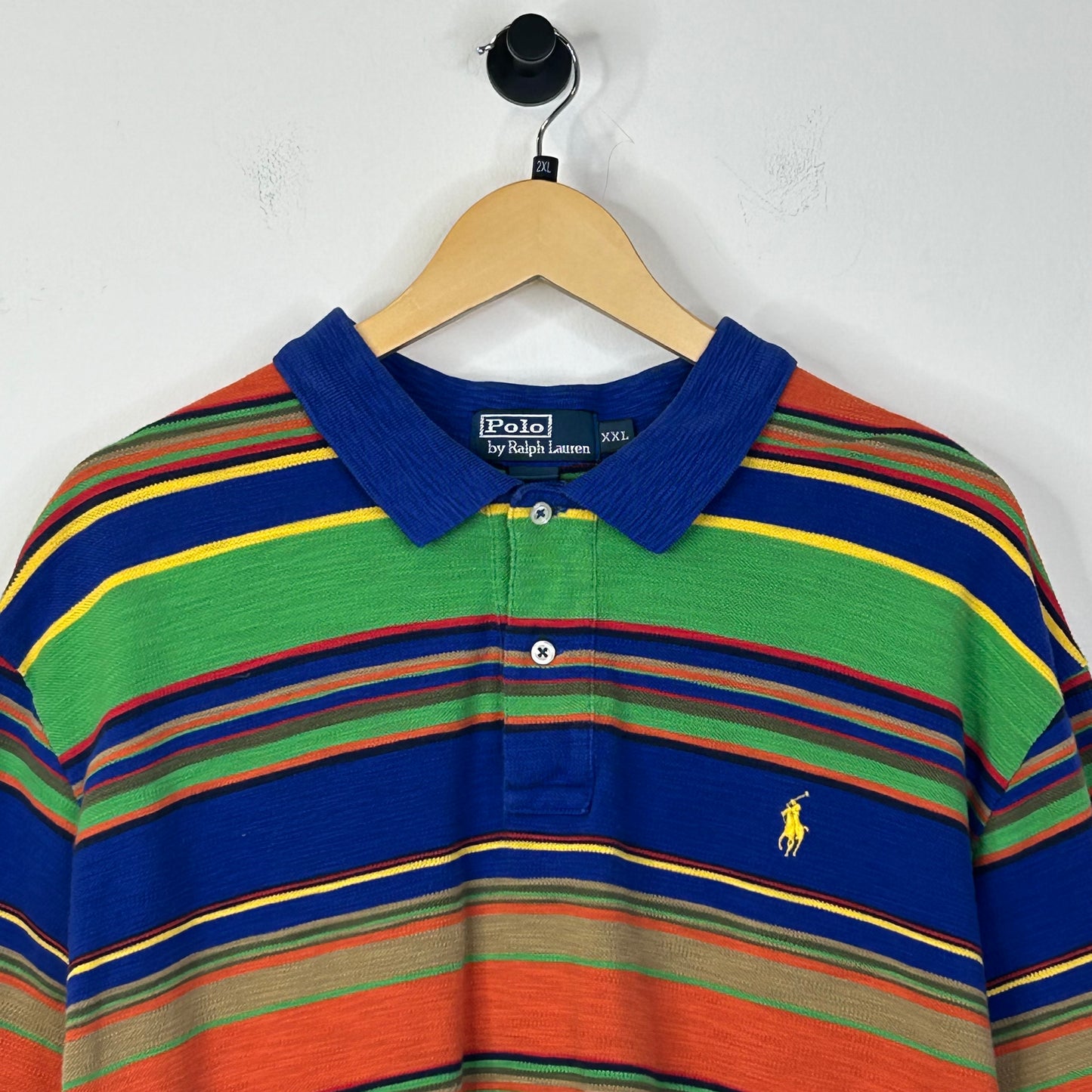 POLO RALPH LAUREN BLUE GREEN ORANGE STRIPE TEE