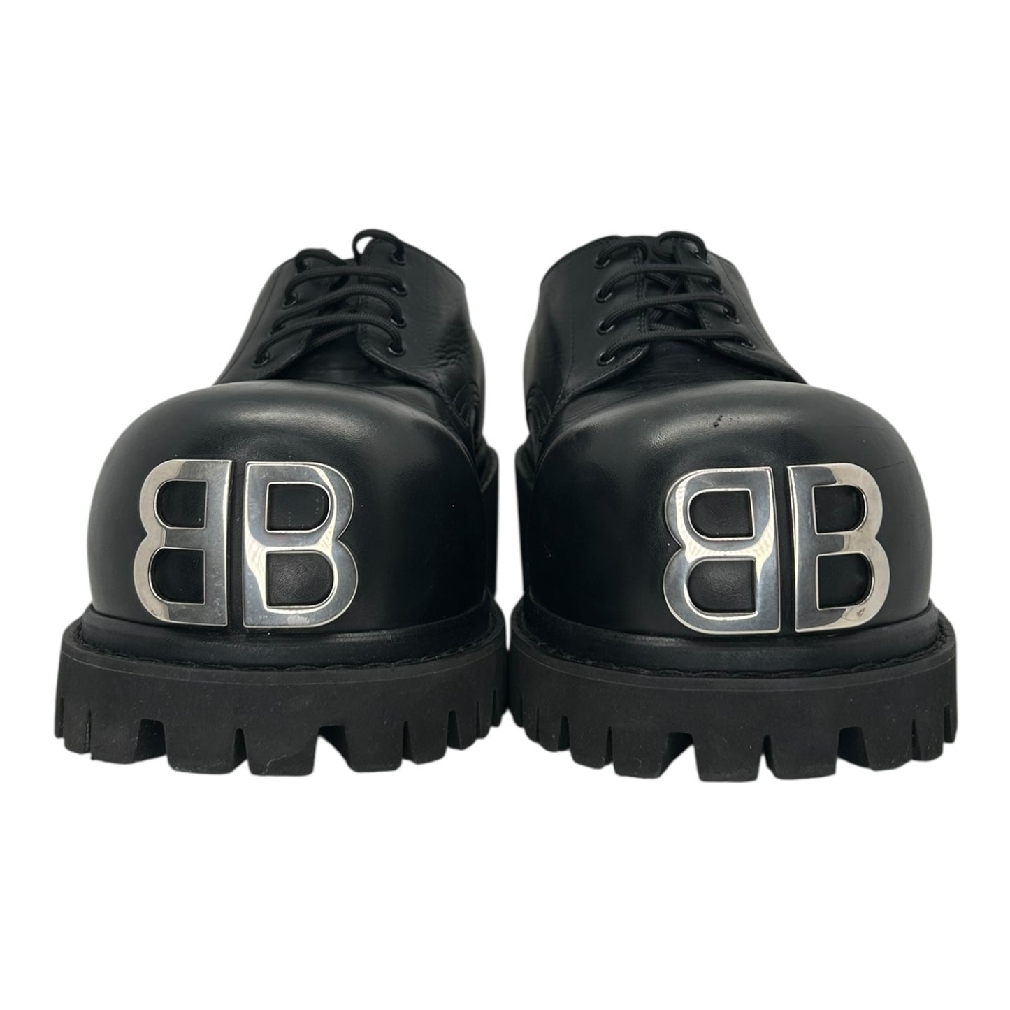 PREOWNED BALENCIAGA STOMPER DERBY BLACK