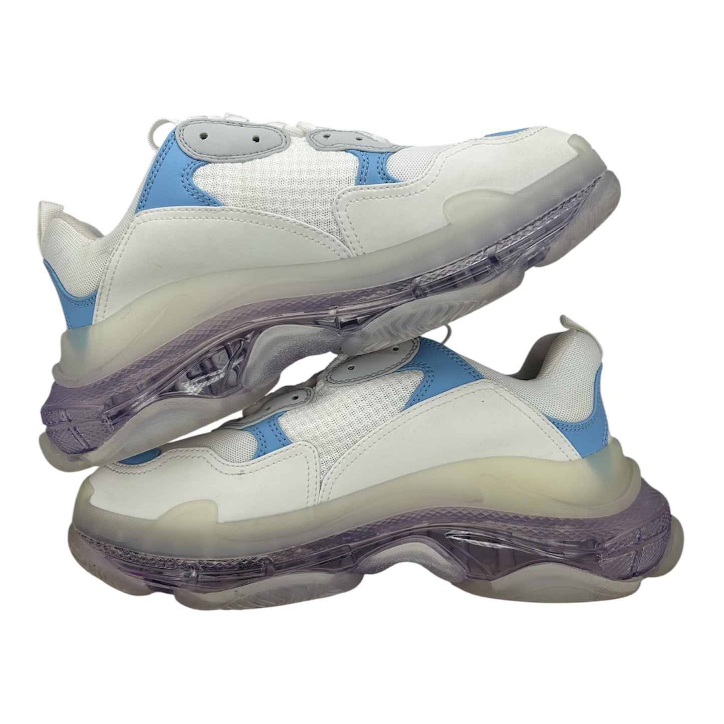 PREOWNED BALENCIAGA TRIPLE S CLEAR SOLE LIGHT BLUE