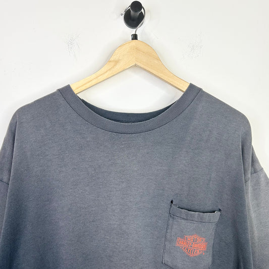 HARLEY DAVIDSON ORANGE LOGO POCKET TEE