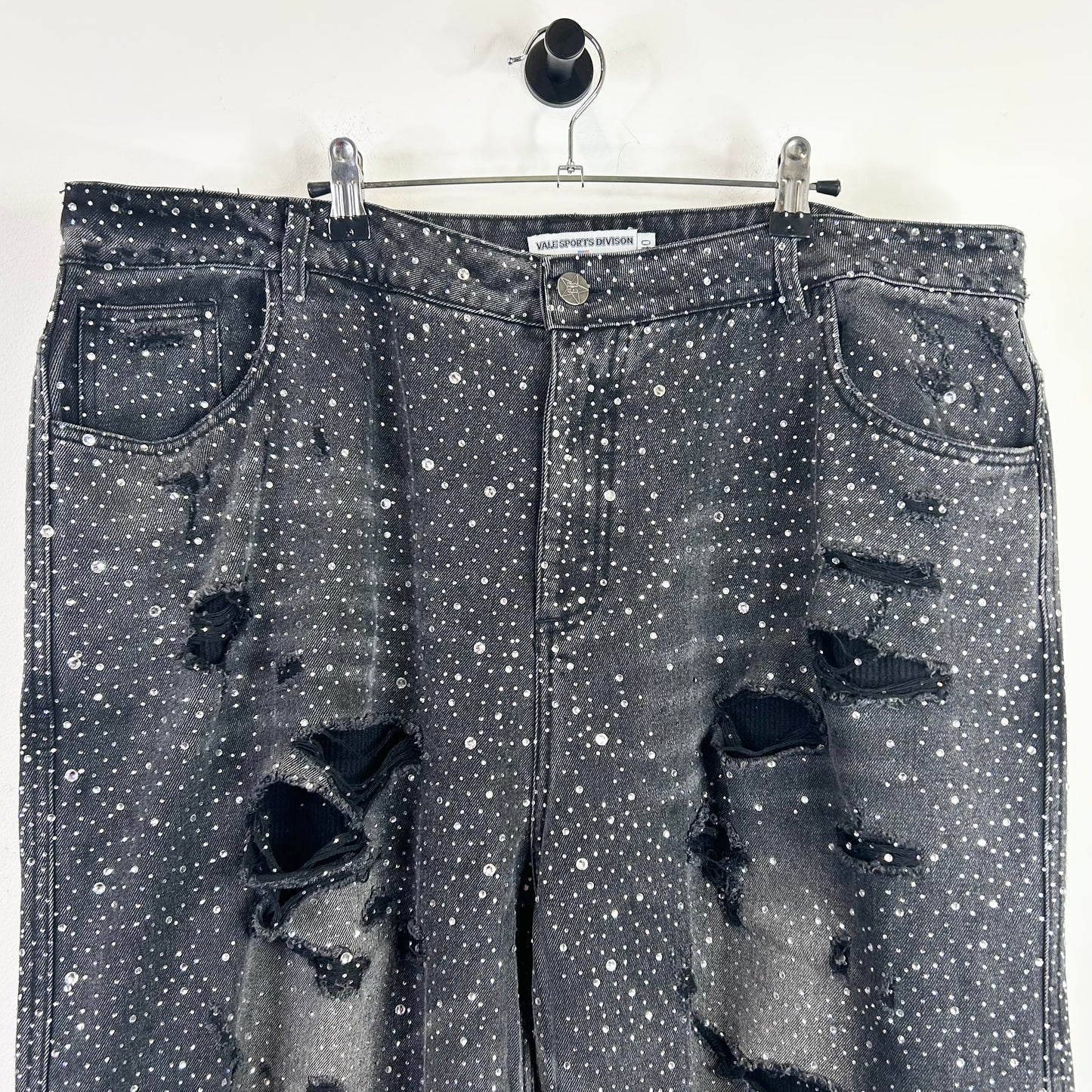 VALE FOREVER CRYSTAL RAIN BLACK JEANS