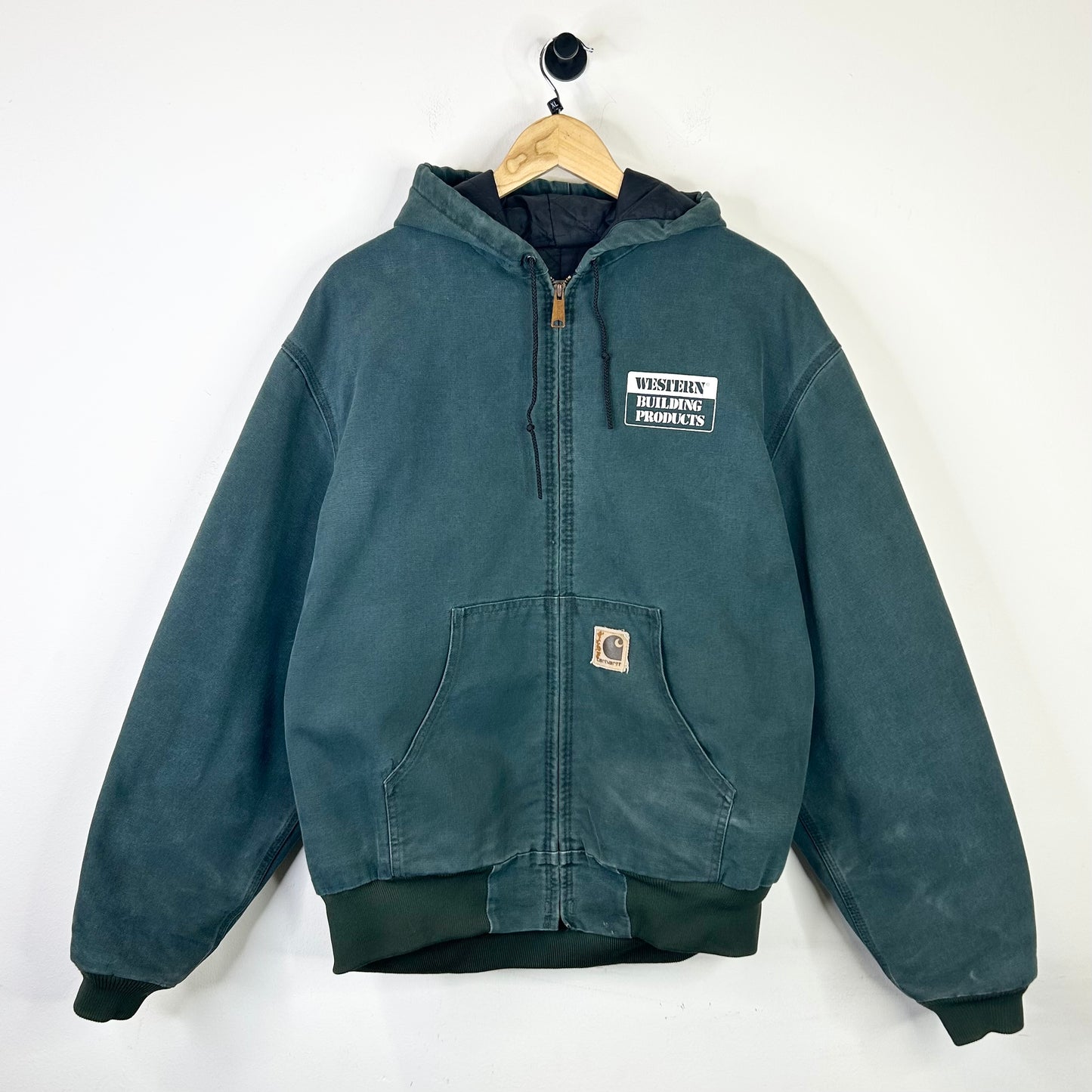 1998 CARHARTT GREEN J06HTG HOODED JACKET