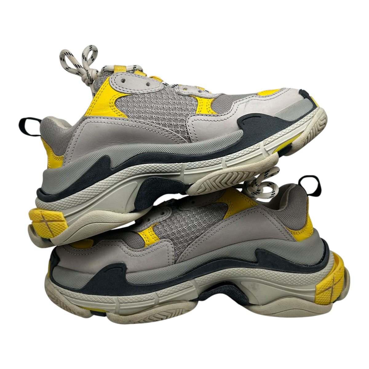 PREOWNED BALENCIAGA TRIPLE S GREY/YELLOW