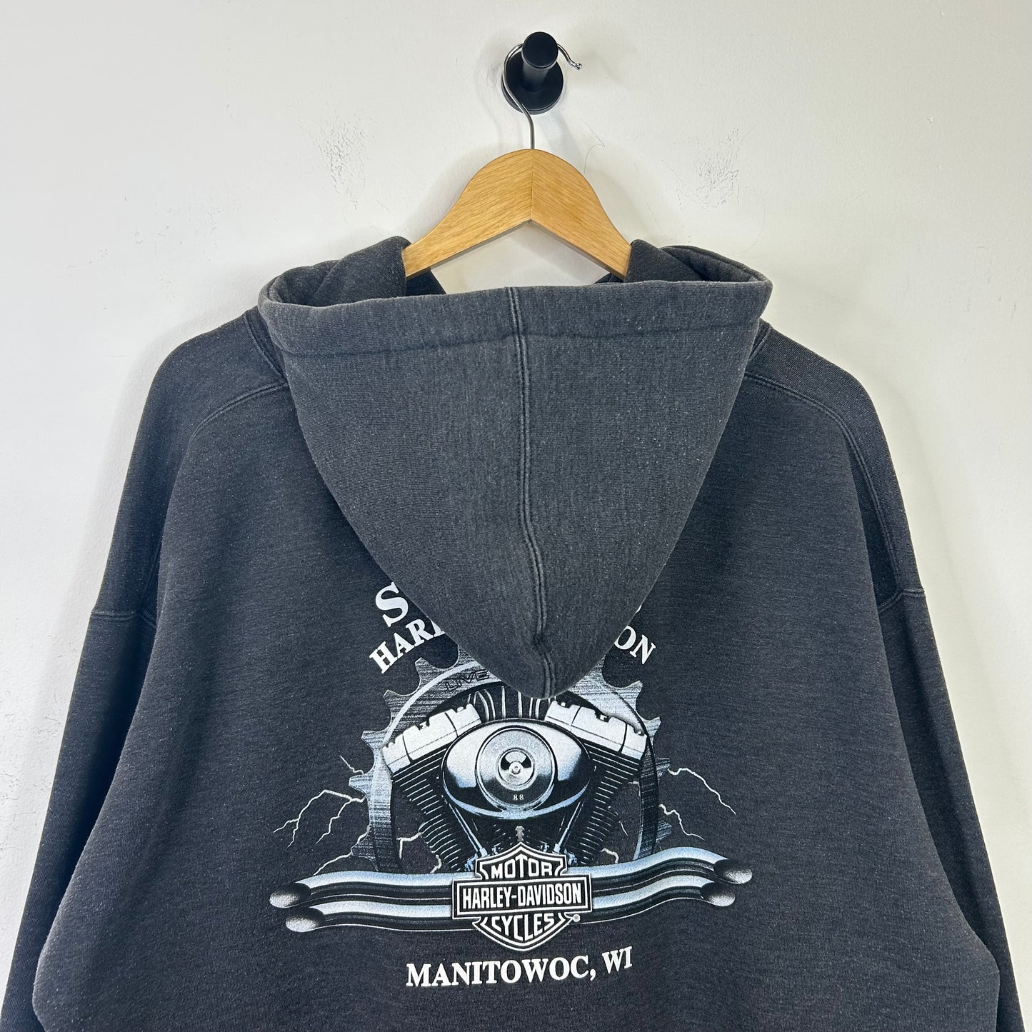 HARLEY DAVIDSON MANITOWOC GREY LOGO HOODIE