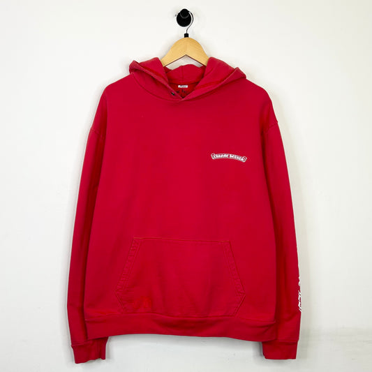 CHROME HEARTS RED SCROLL LOGO HOODIE