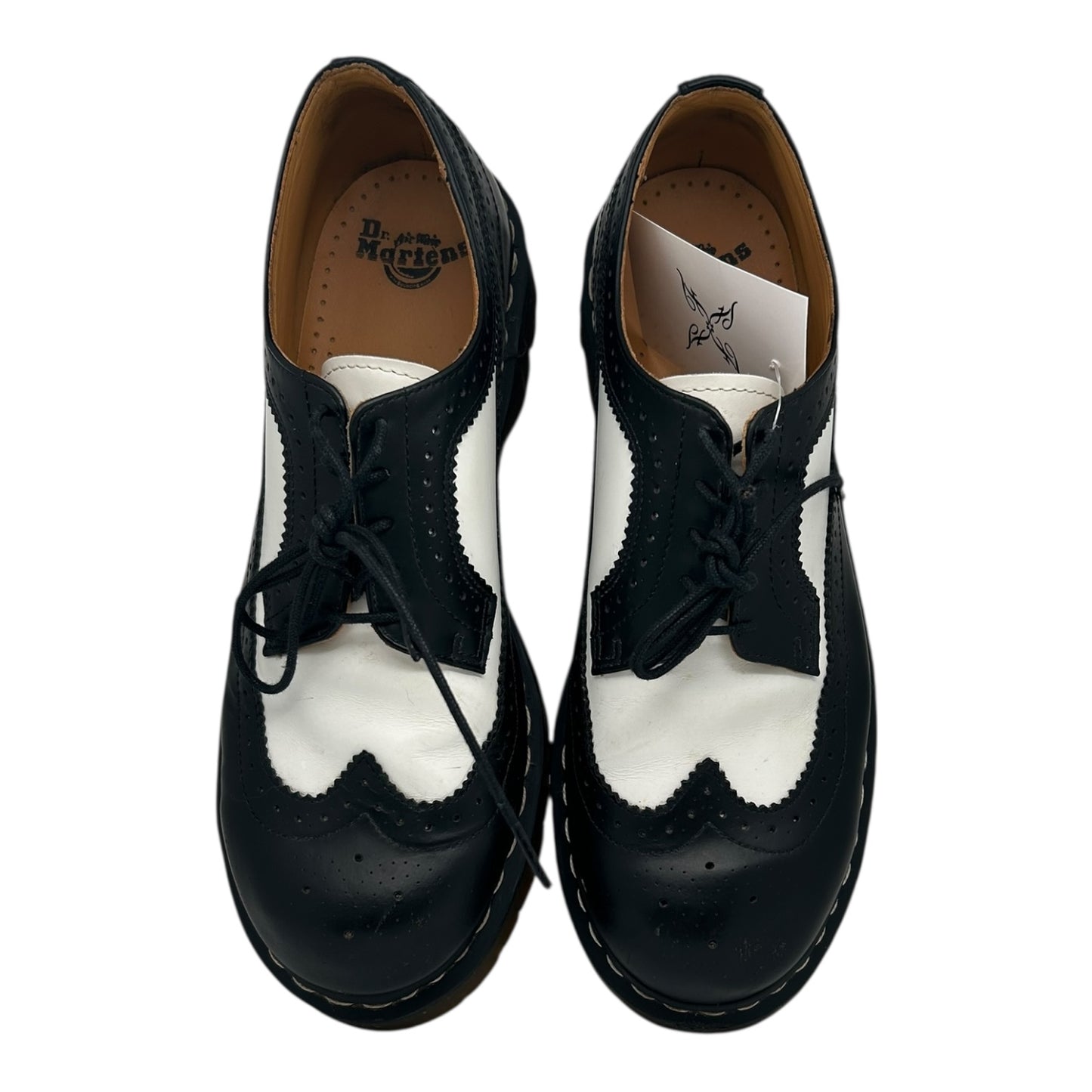 DR MARTENS 3989 BEX SMOOTH LEATHER BROGUE SHOE BLACK/WHITE
