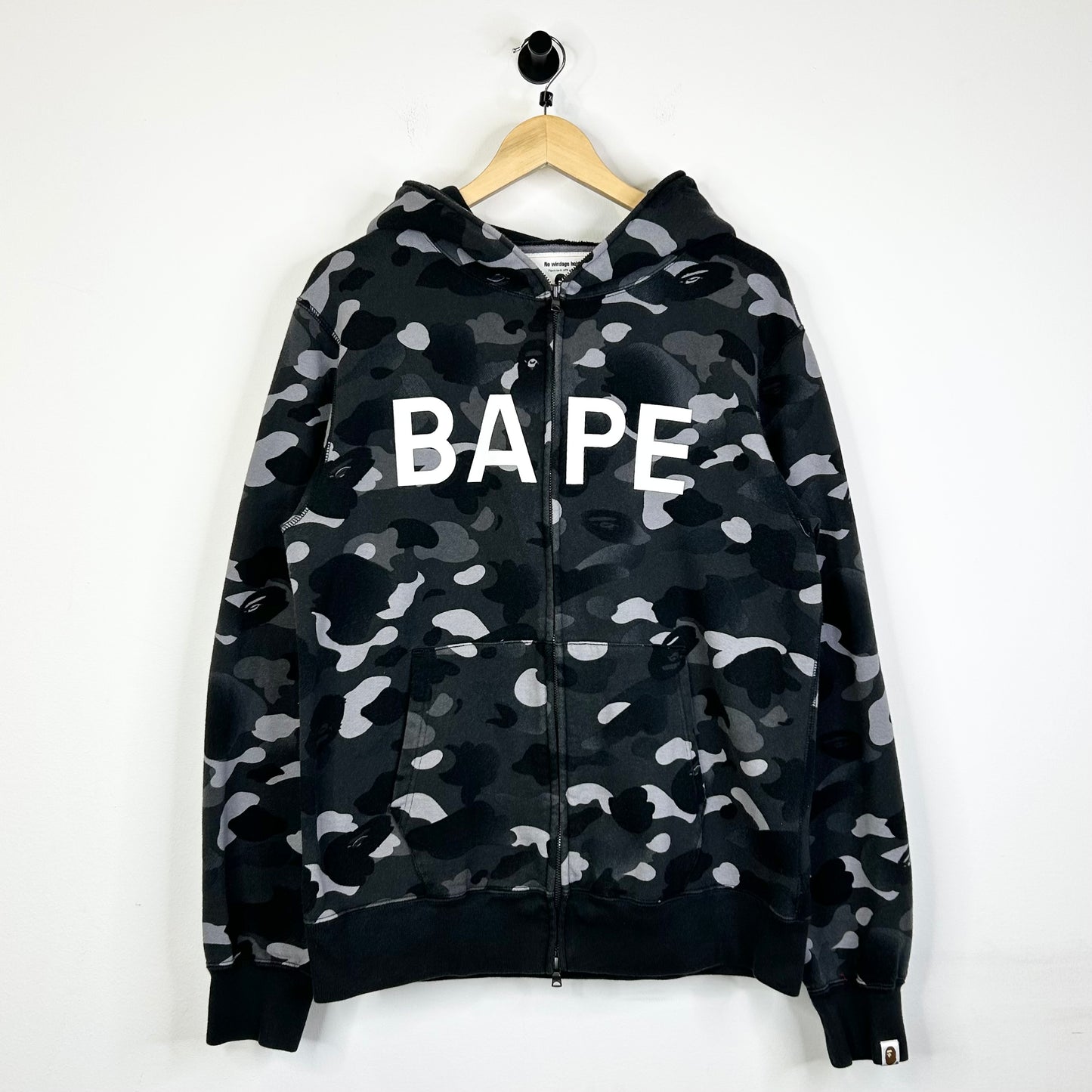 BAPE ALL BLACK CAMO ZIP UP