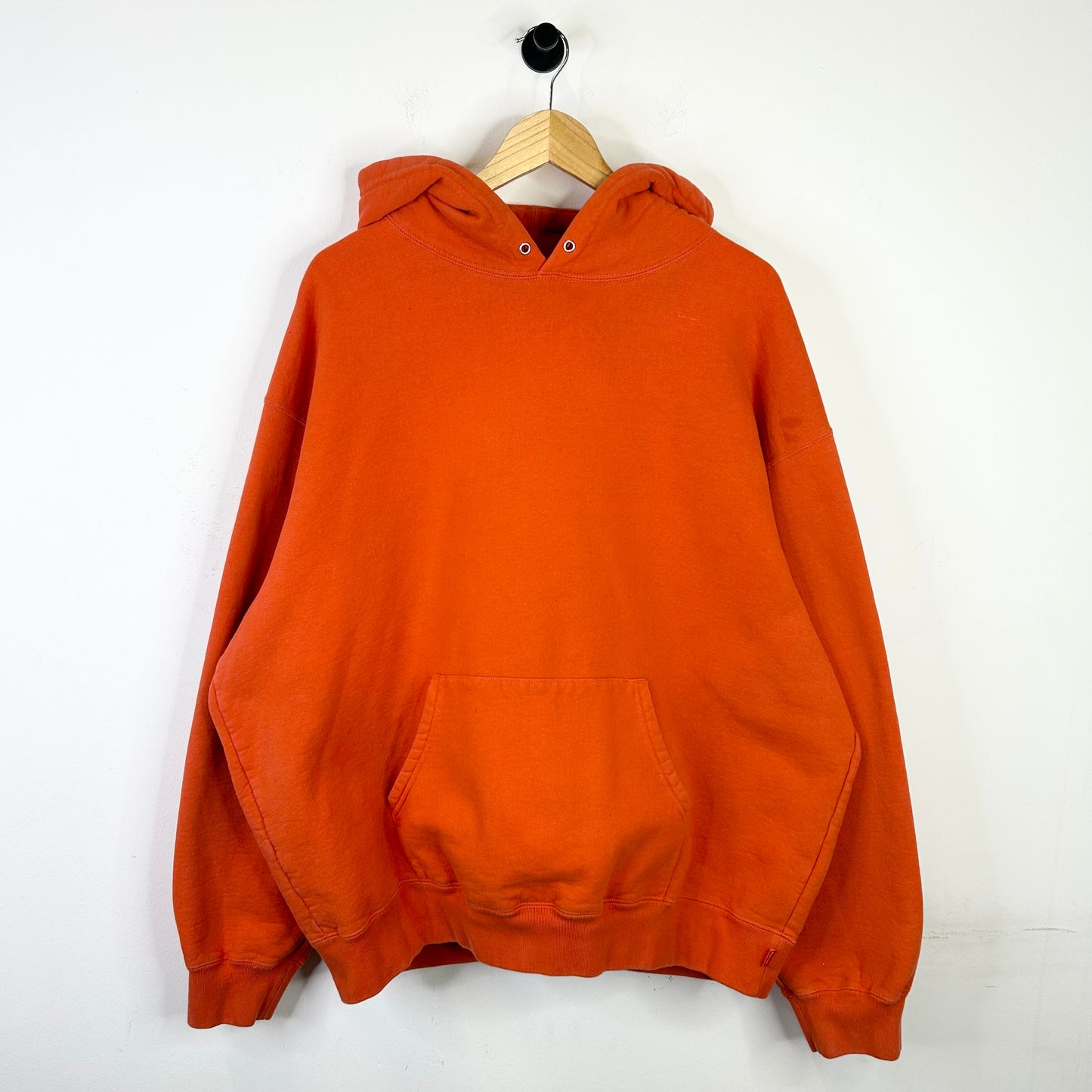 SUPREME ORANGE SATIN APPLIQUE HOODIE