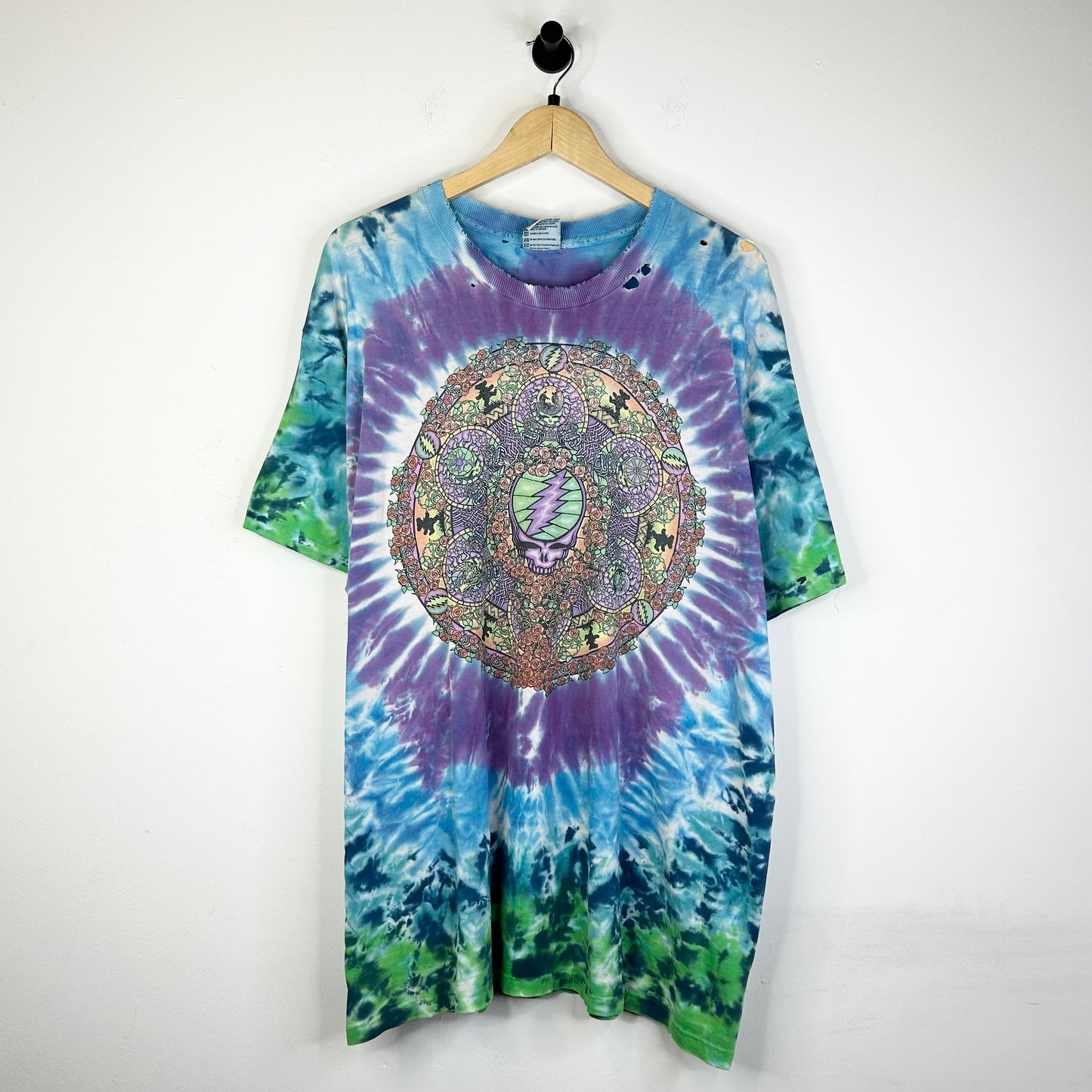 NECK DISTRESS FLORAL GRATEFUL DEAD T-SHIRT
