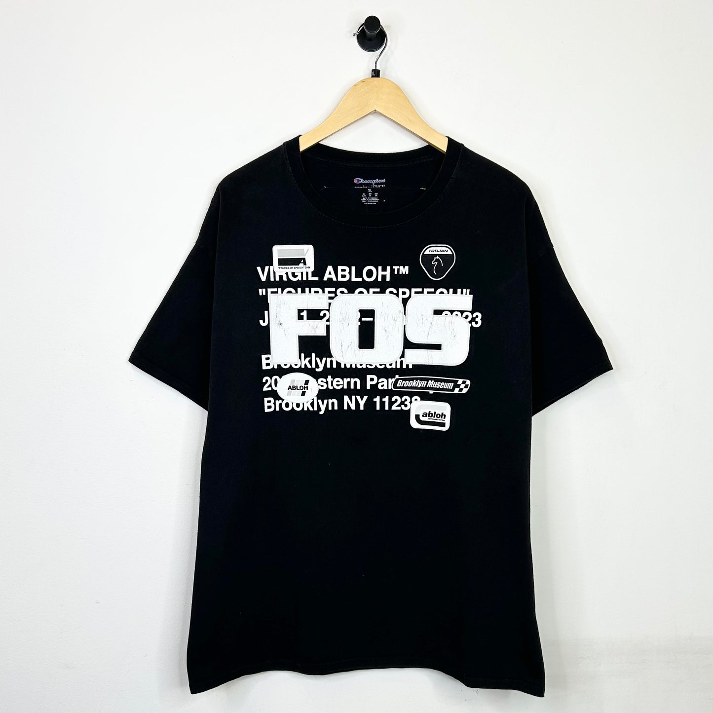 VIRGIL ABLOH x CHAMPION BROOKLYN MUSEIUEM BLACK TEE