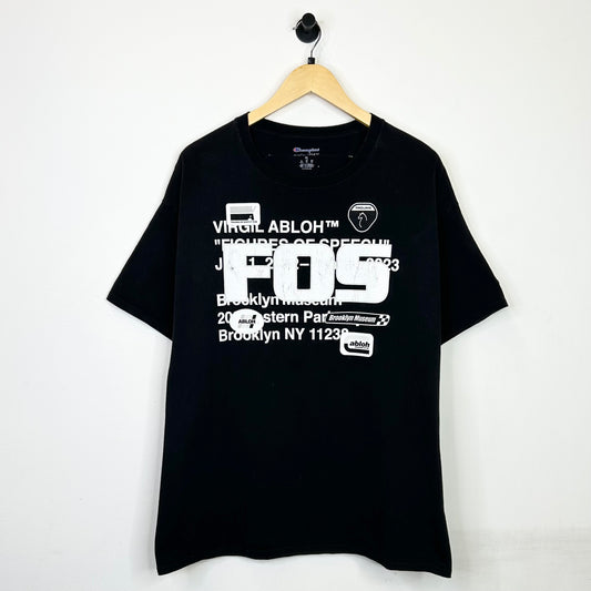 VIRGIL ABLOH x CHAMPION BROOKLYN MUSEIUEM BLACK TEE