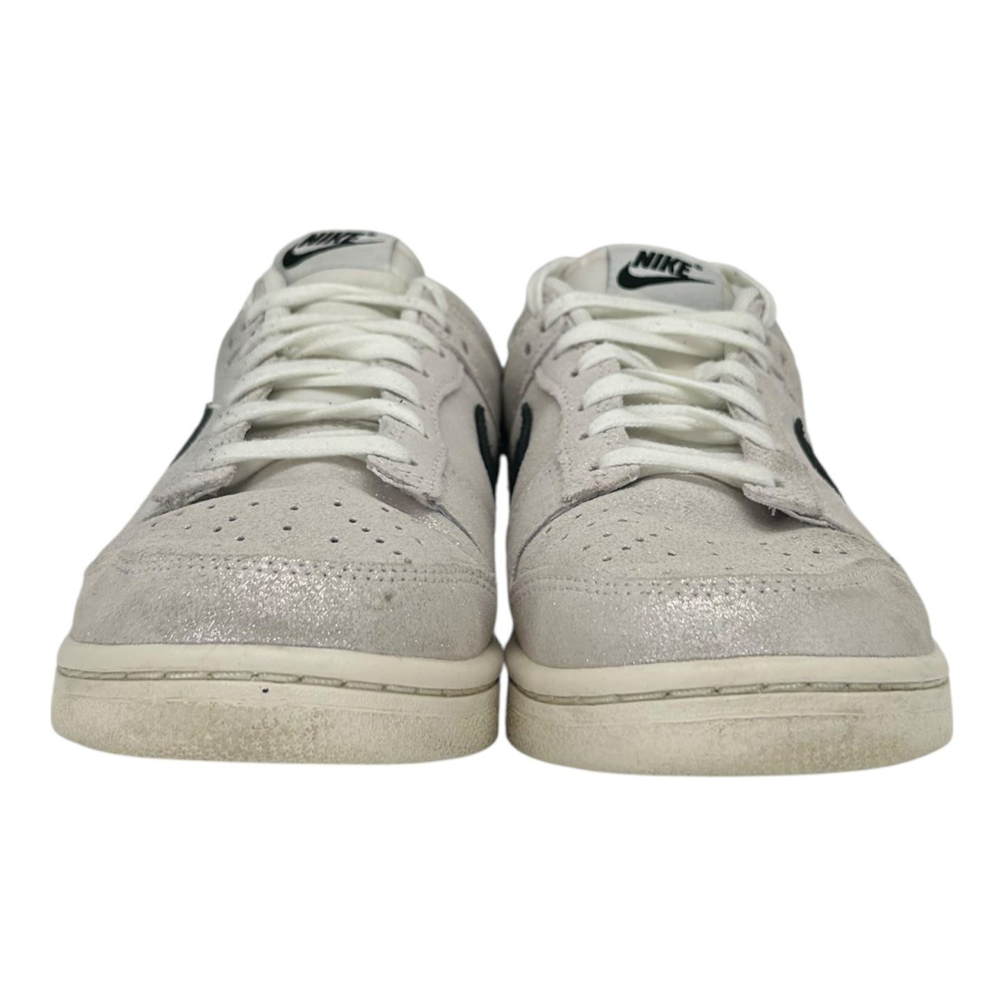 PREOWNED NIKE DUNK LOW WHITE GLITTER SUEDE