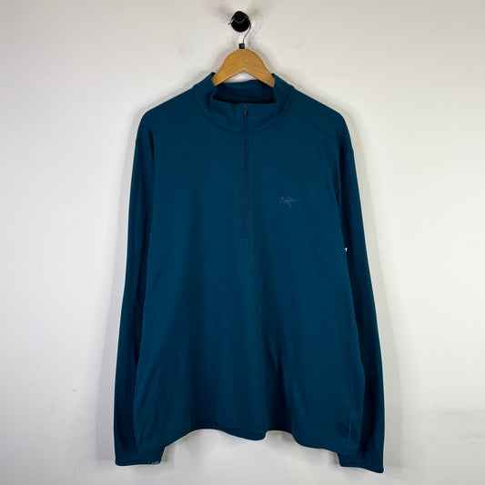 ARC'TERYX TEAL HALF ZIP FLEECE JACKET SZXXL