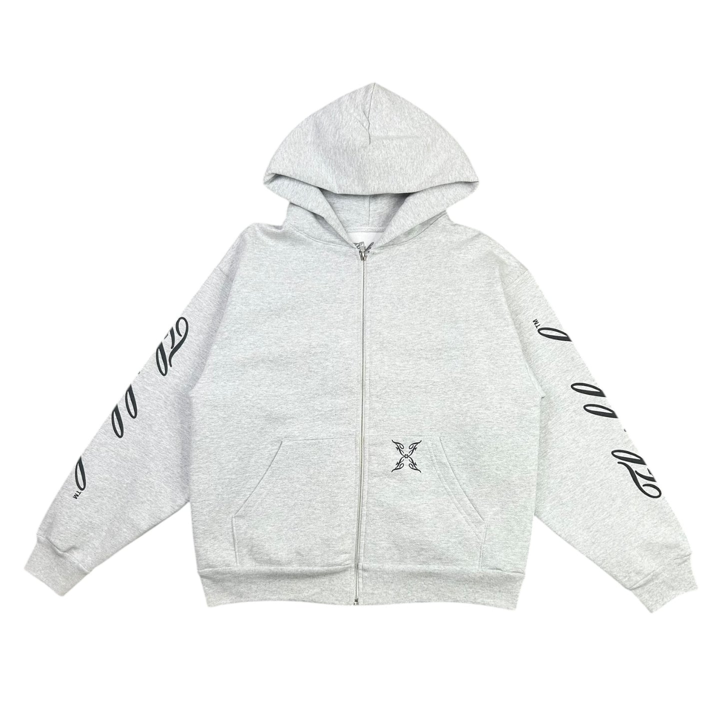 FLASHBACK HEATHER GREY LOGO ZIP-UP