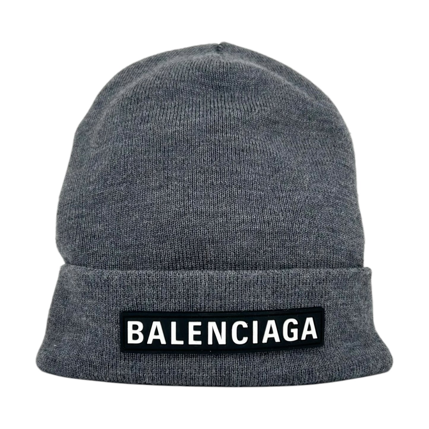 BALENCIAGA GREY LOGO BEANIE