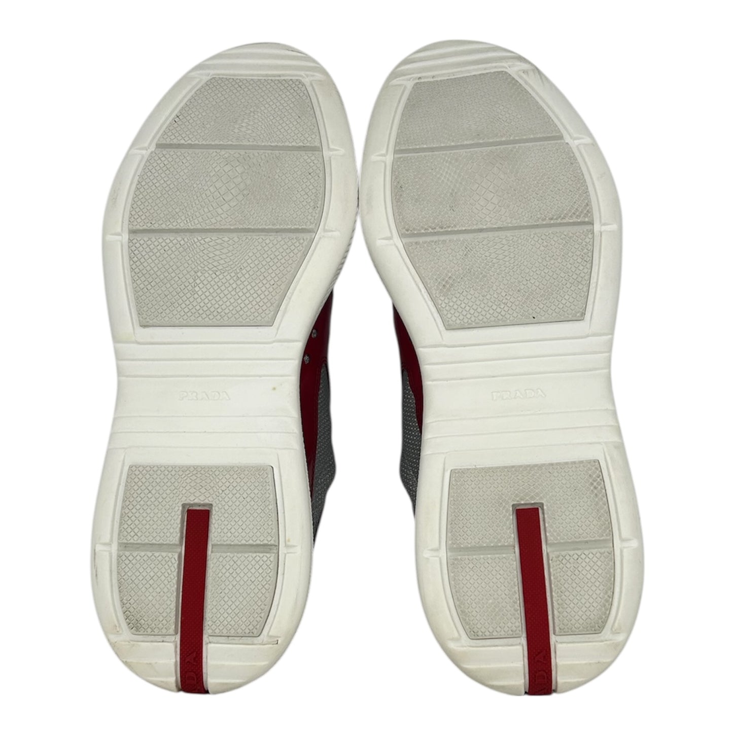 PREOWNED PRADA AMERICAN CUP RED GREY