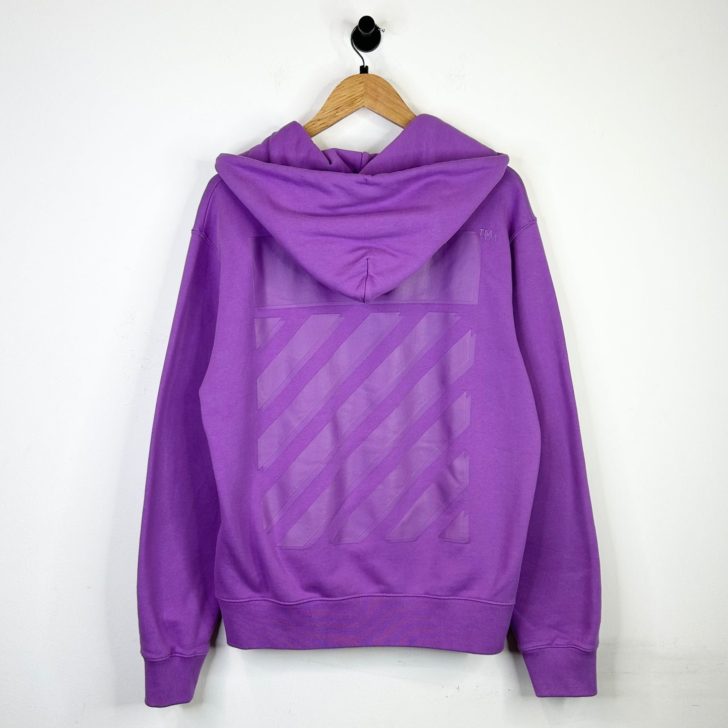 OFF WHITE PURPLE DIAGONAL TAB HOODIE