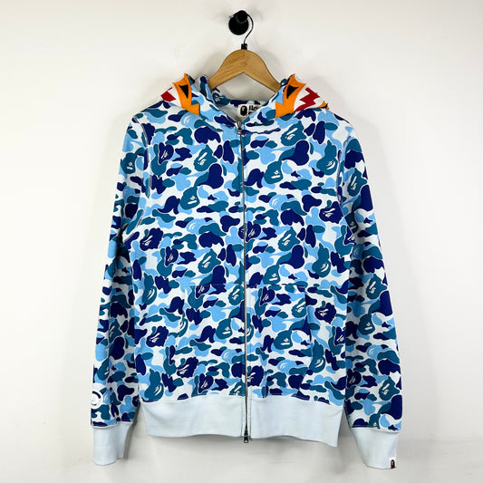 BAPE ABC CAMO TIGER FULL ZIP HOODIE BLUE