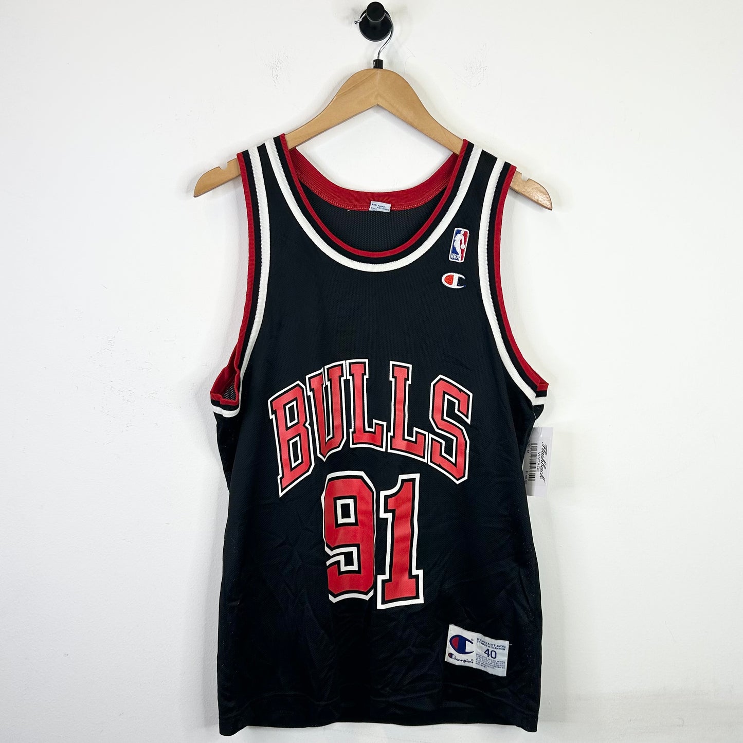 CHAMPION BULLS DENNIS RODMAN JERSEY BLACK