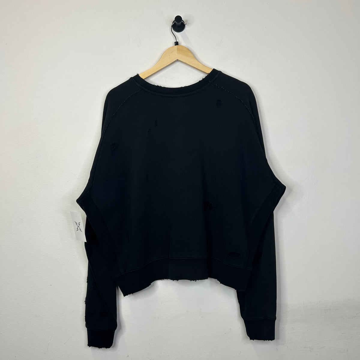 RASPBERRY HILLS RAF BERRY DISTRESSED BLACK CREWNECK