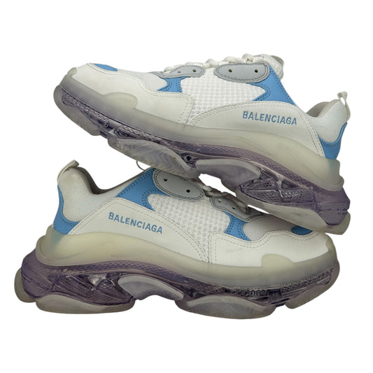 PREOWNED BALENCIAGA TRIPLE S CLEAR SOLE LIGHT BLUE