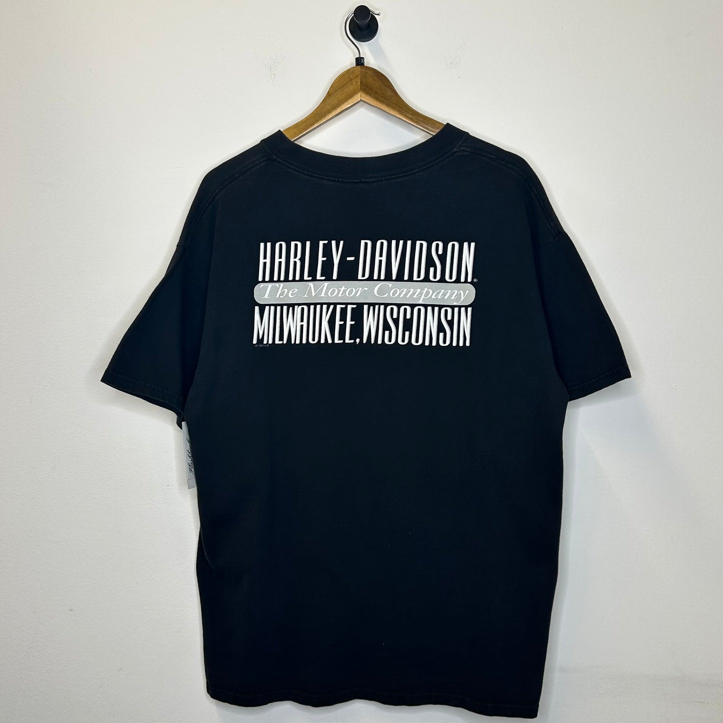 HARLEY DAVIDSON 1998 EAGLE FLAME FLAG MILWAUKEE TEE