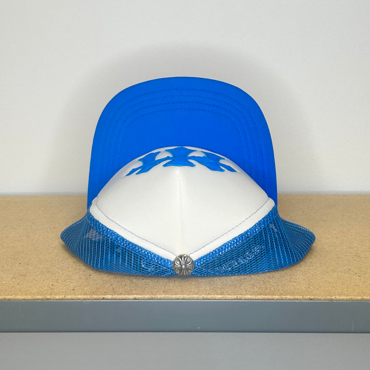 CHROME HEARTS BLUE TRIPLE CROSS TRUCKER