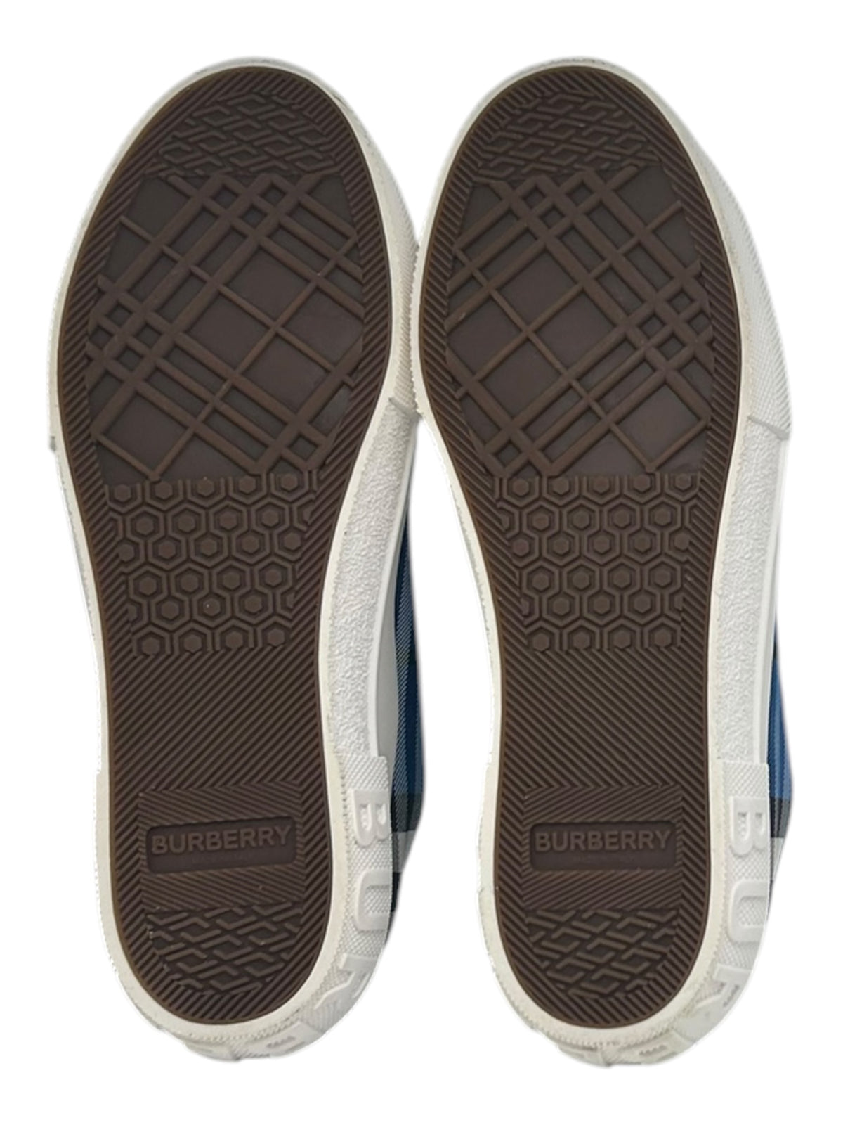 PREOWNED BURBERRY TRAINING JACK BLUE CHECK SNEAKER