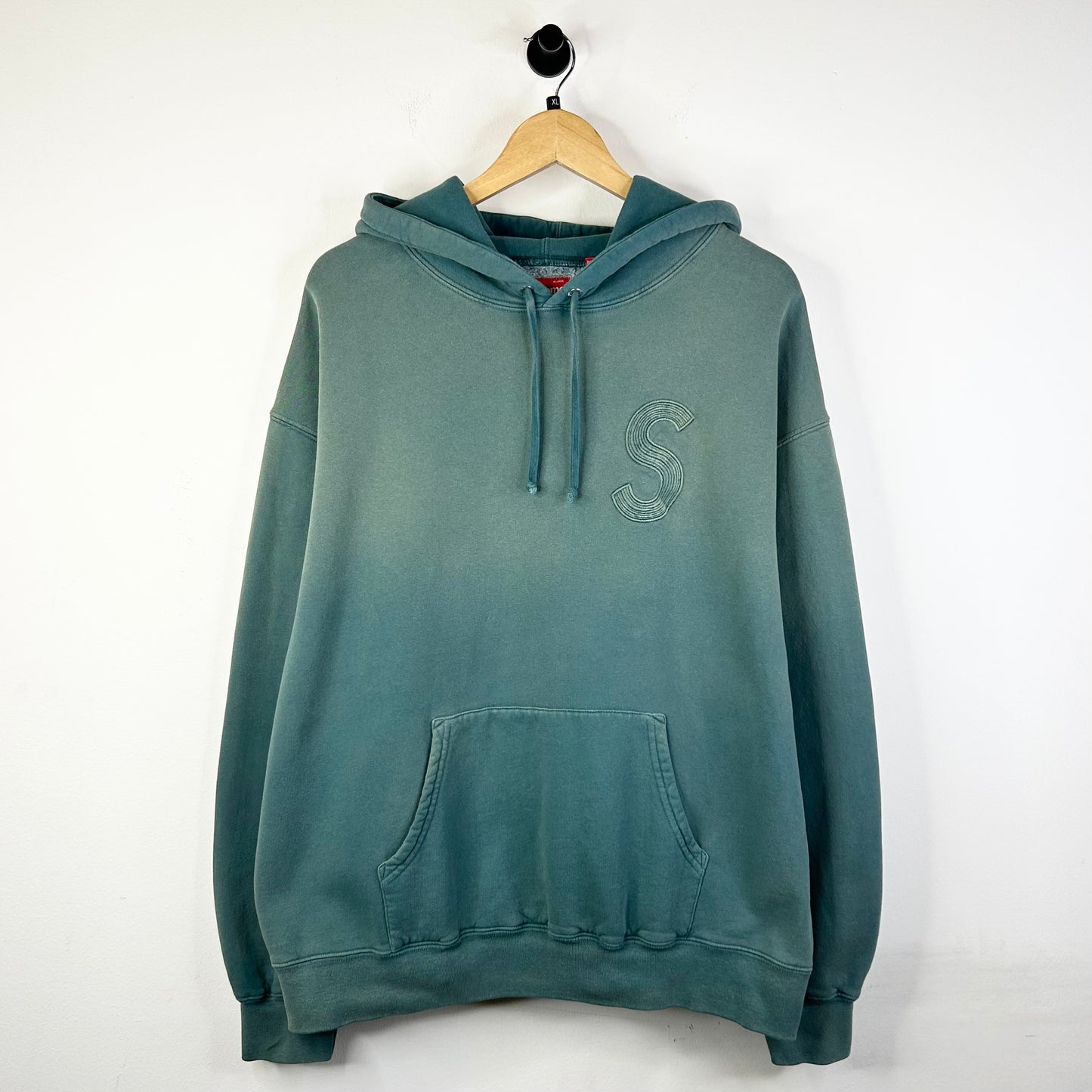 SUPREME OVERDYED AQUA S LOGO HOODIE