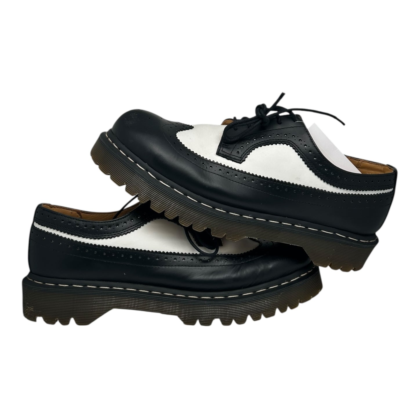 DR MARTENS 3989 BEX SMOOTH LEATHER BROGUE SHOE BLACK/WHITE