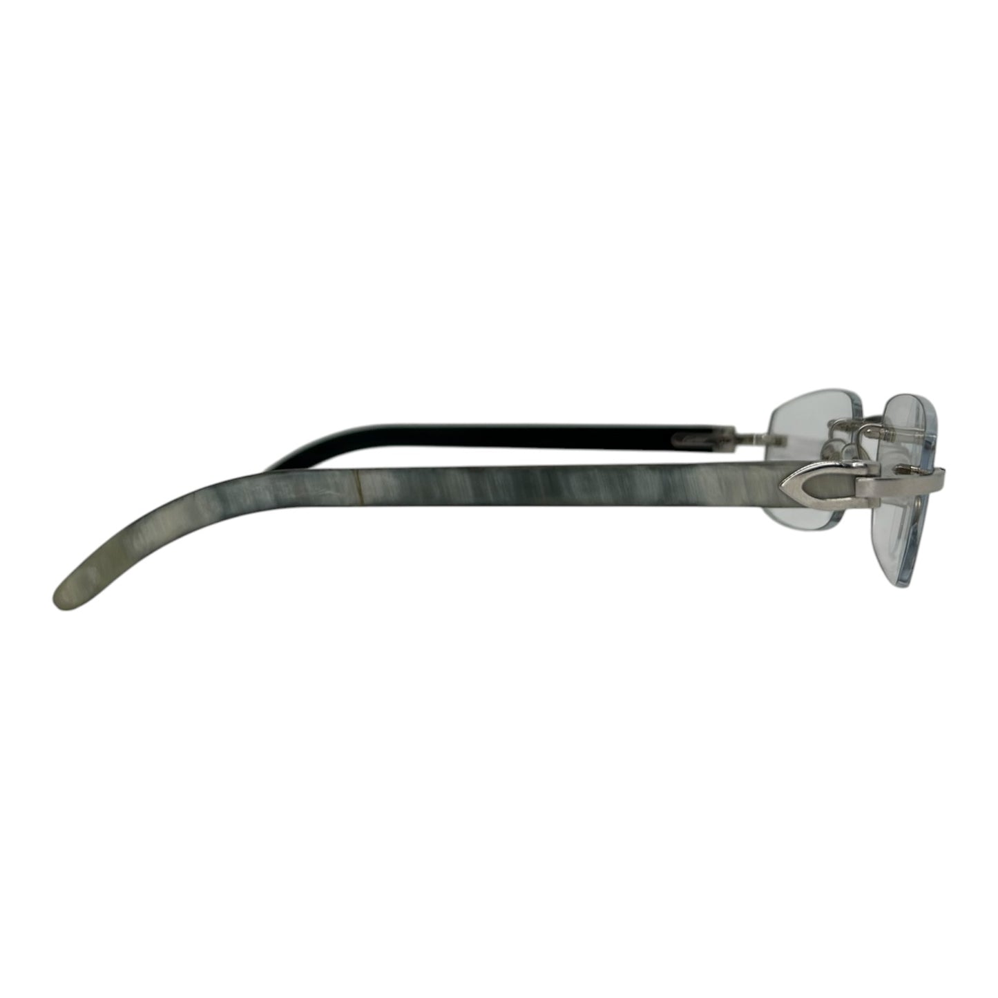 CARTIER SILVER/WHITE BUFFALO HORN GLASSES