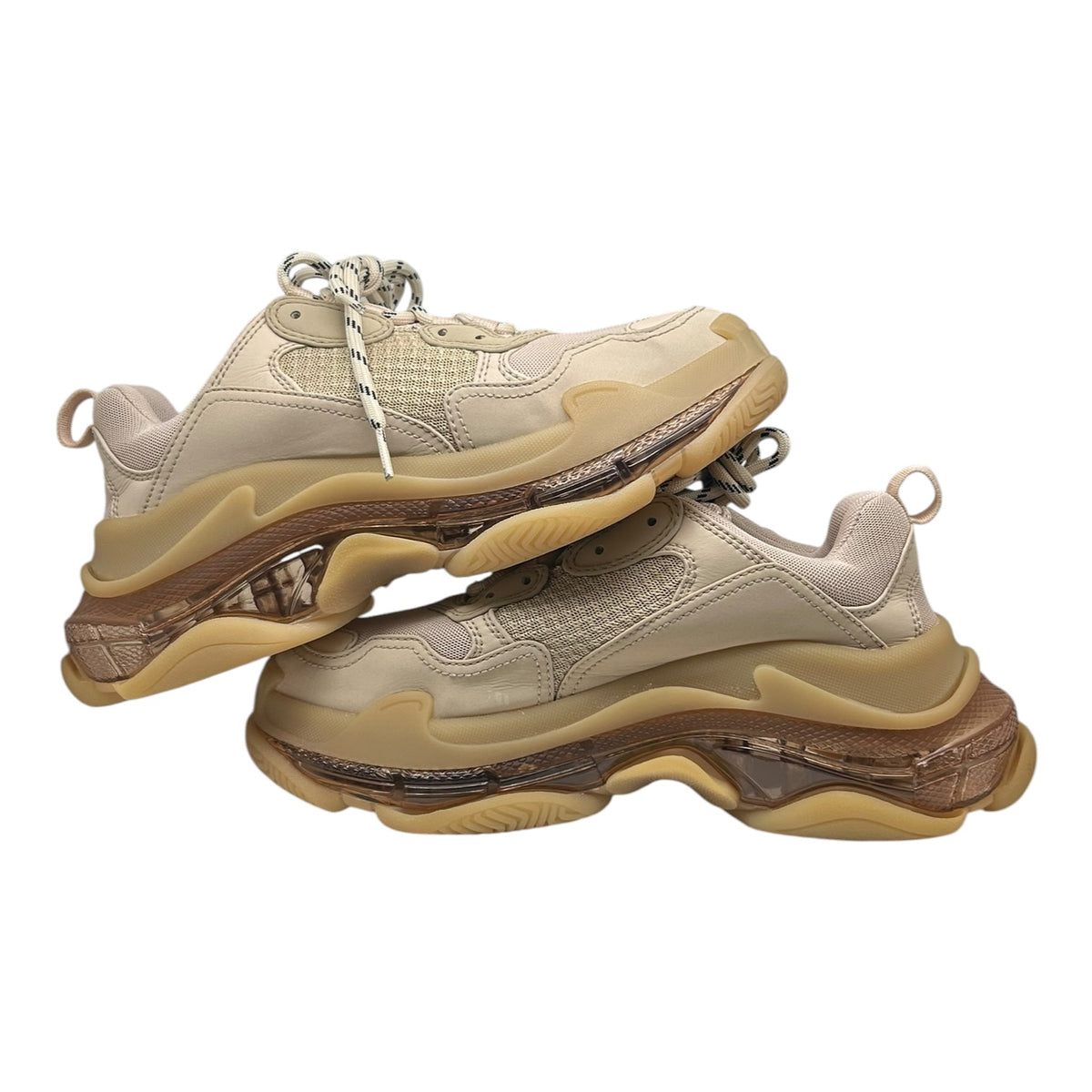 PREOWNED BALENCIAGA TRIPLE S CLEAR SOLE - OFF WHITE