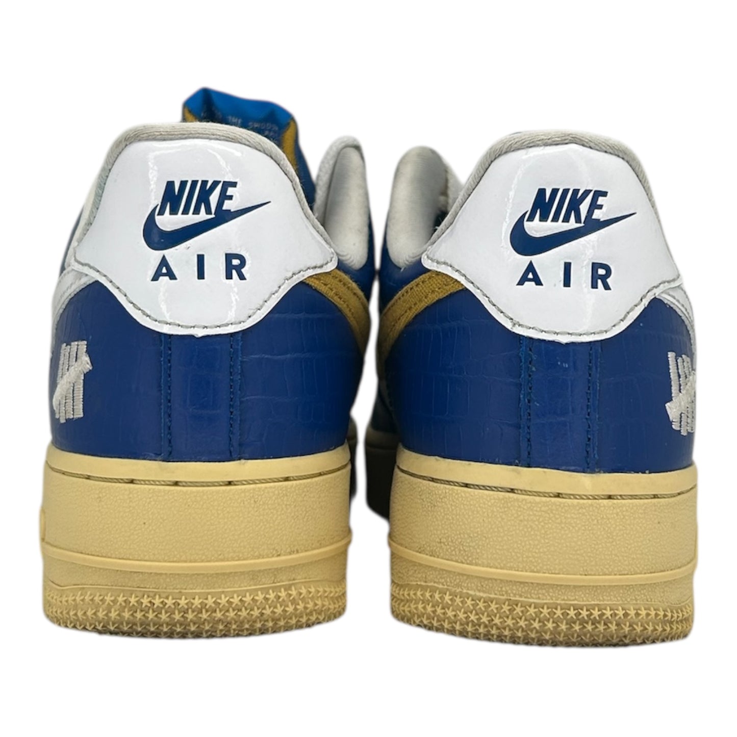PREOWNED NIKE AIR FORCE 1 LOW UNDEFEATED 5 ON IT BLUE YELLOW SIZE