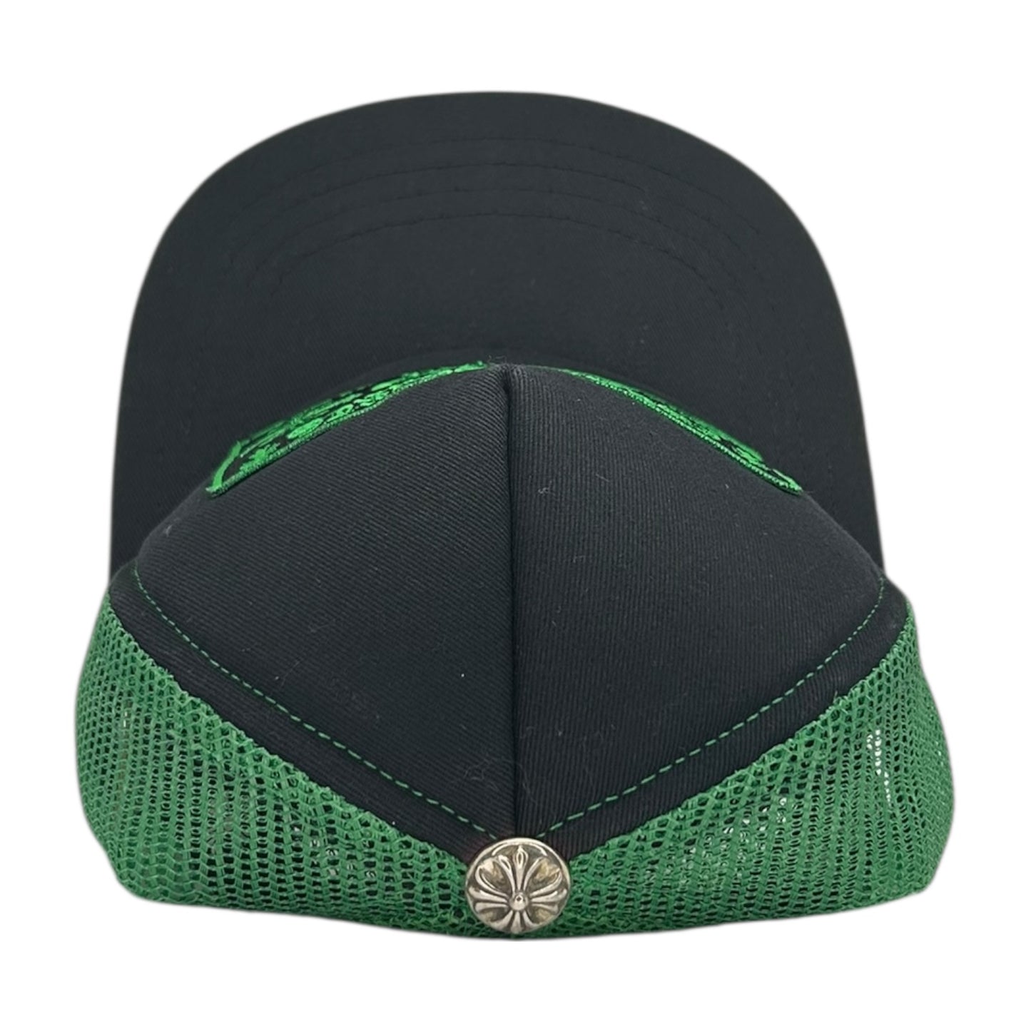 CHROME HEARTS BLACK/GREEN HOLLYWOOD TRUCKER HAT