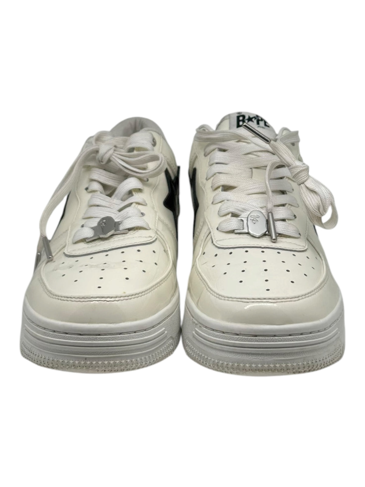 PREOWNED A BATHING APE BAPE STA #2 WHITE PATENT
