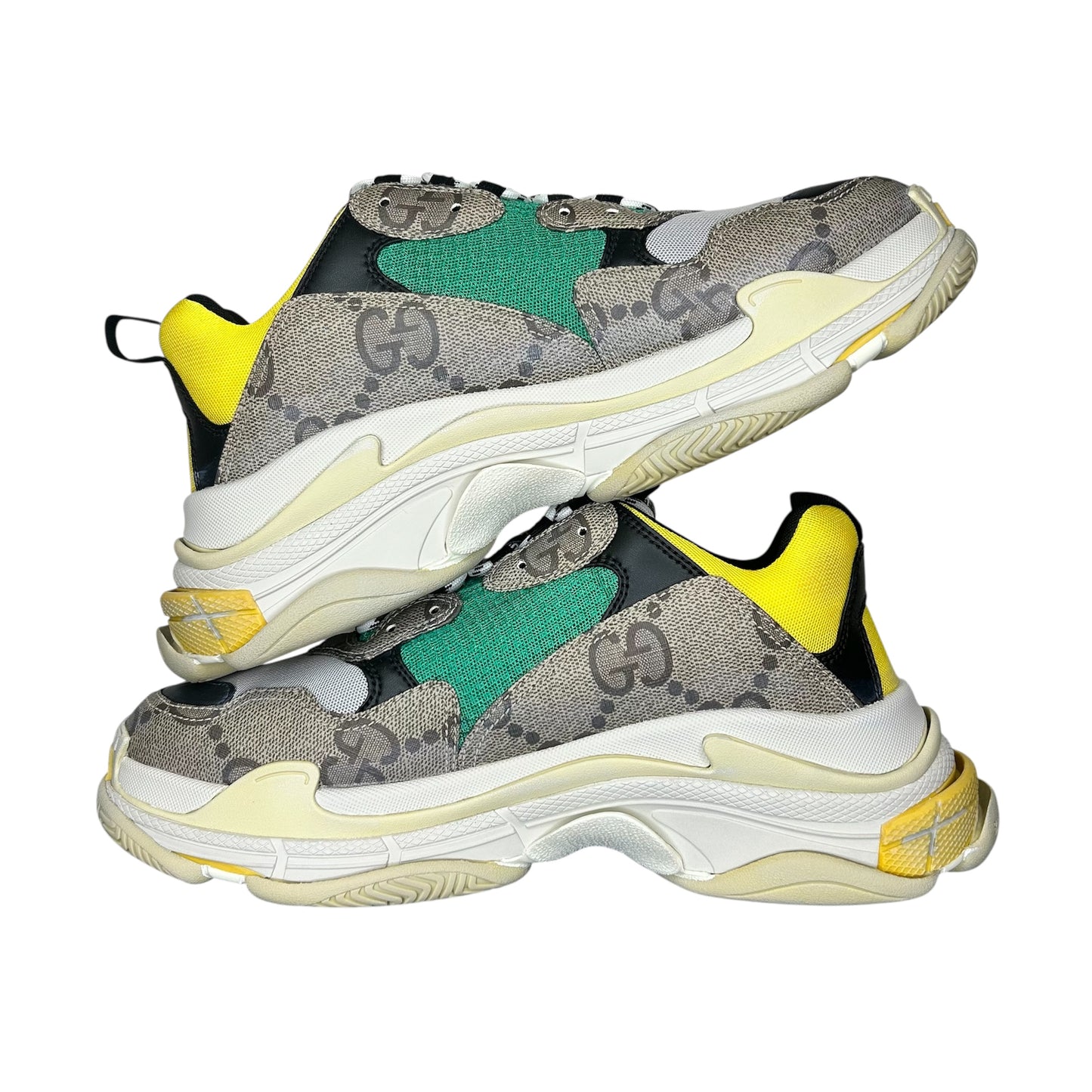 PREOWNED BALENCIAGA X GUCCI TRIPLE S HACKER PROJECT GREEN BEIGE